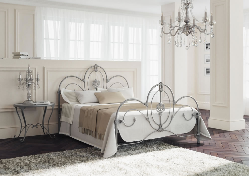 Кровать Dreamline Prima (2 спинки) сталь-белый глянец 120х190