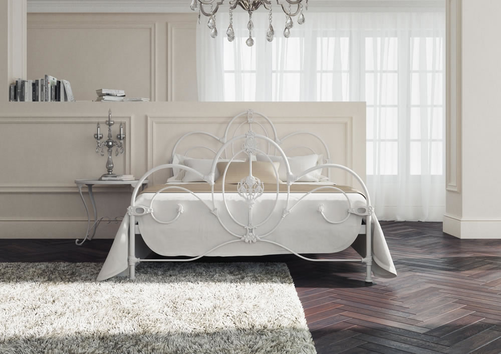 Кровать Dreamline Prima (2 спинки) сталь-белый глянец 120х190