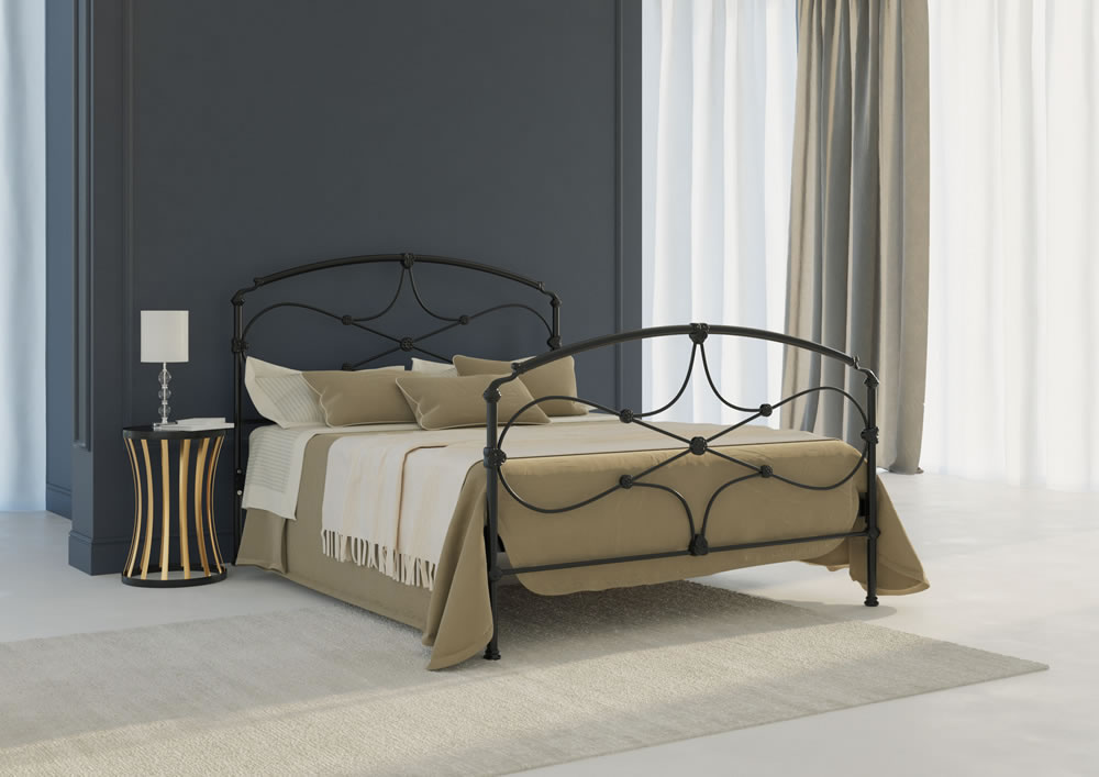 Кровать Dreamline Laiza (2 спинки) сталь-черный текстур 90х190