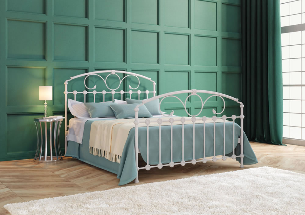 Кровать Dreamline Rosaline (2 спинки) сталь-белый текстур 140х200