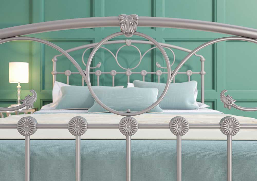 Кровать Dreamline Rosaline (2 спинки) сталь-белый текстур 140х200