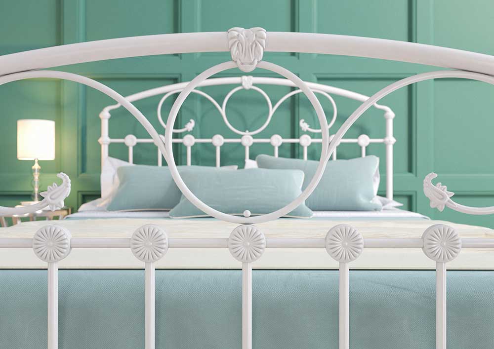 Кровать Dreamline Rosaline (2 спинки) сталь-белый текстур 140х200