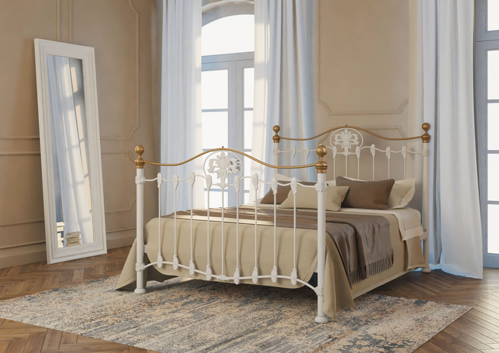 Кровать Dreamline Camelot (2 спинки) сталь-черный глянец с золочением 120х200