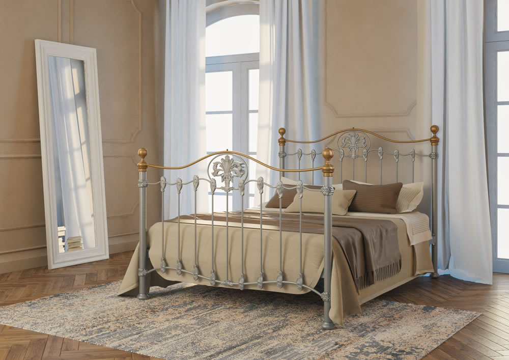 Кровать Dreamline Camelot (2 спинки) сталь-черный глянец с золочением 120х200