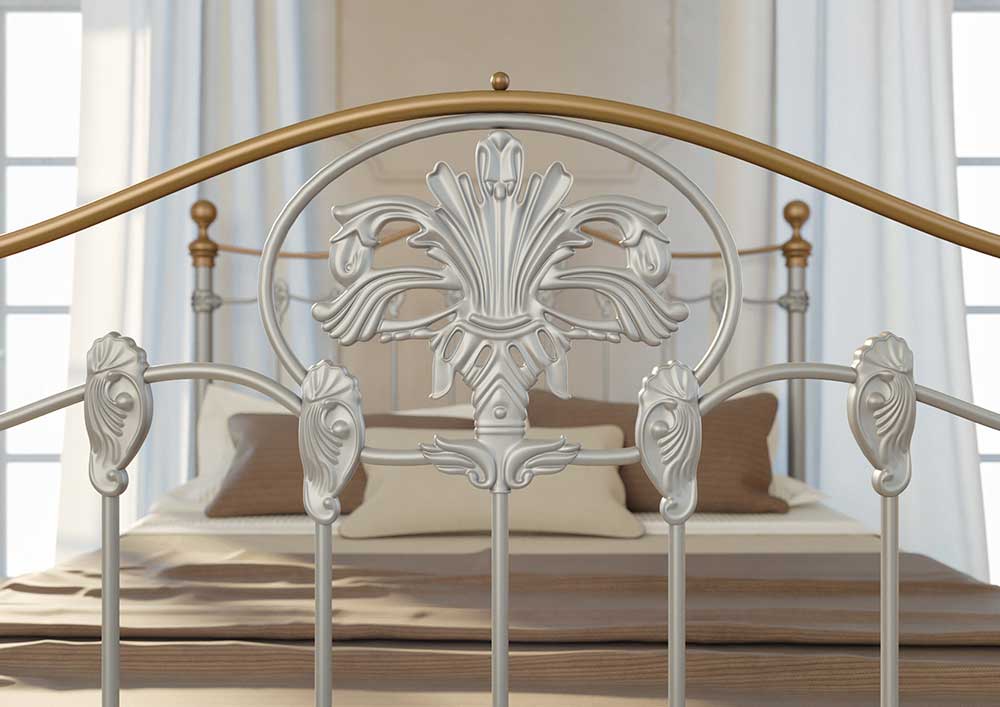 Кровать Dreamline Camelot (2 спинки) сталь-черный глянец с золочением 120х200