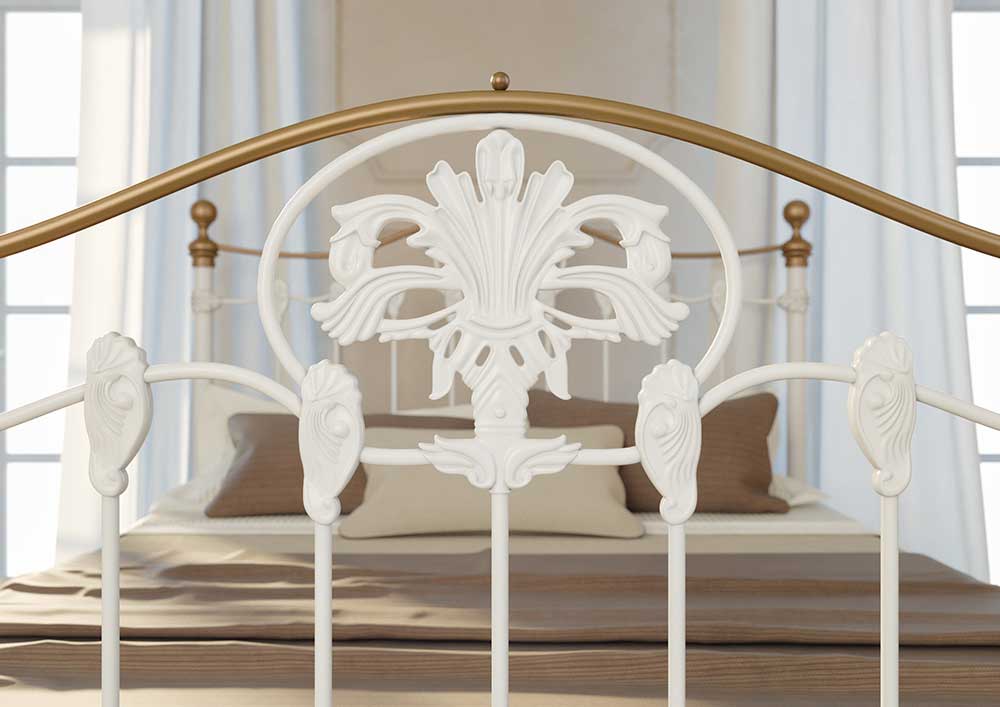 Кровать Dreamline Camelot (2 спинки) сталь-черный глянец с золочением 120х200