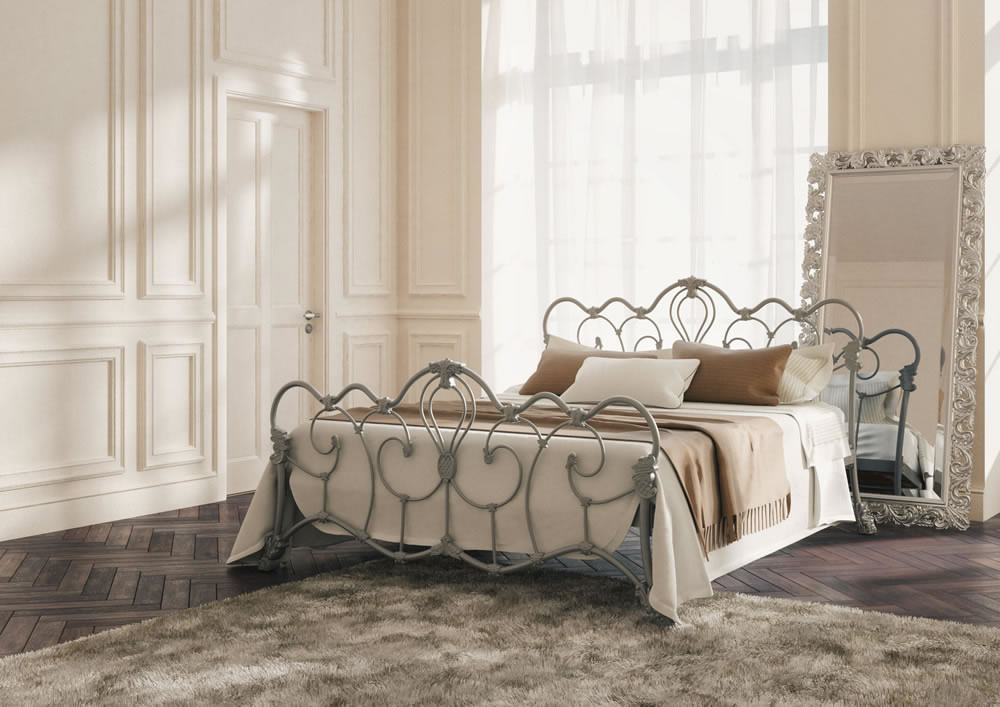 Кровать Dreamline Michelle (2 спинки) сталь-черный глянец с золочением 135х195