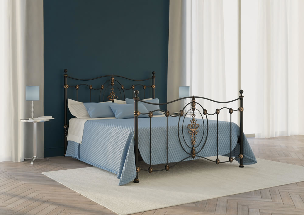Кровать Dreamline Diana (2 спинки) сталь-бронза 180х190