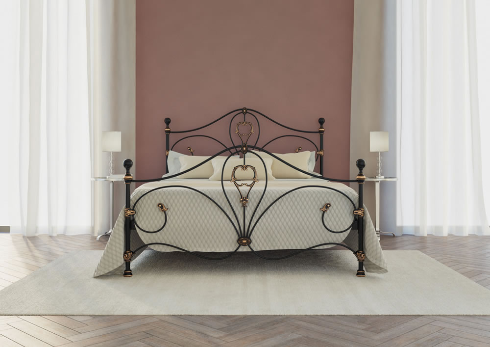 Кровать Dreamline Melania (2 спинки) сталь-бронза 140х190