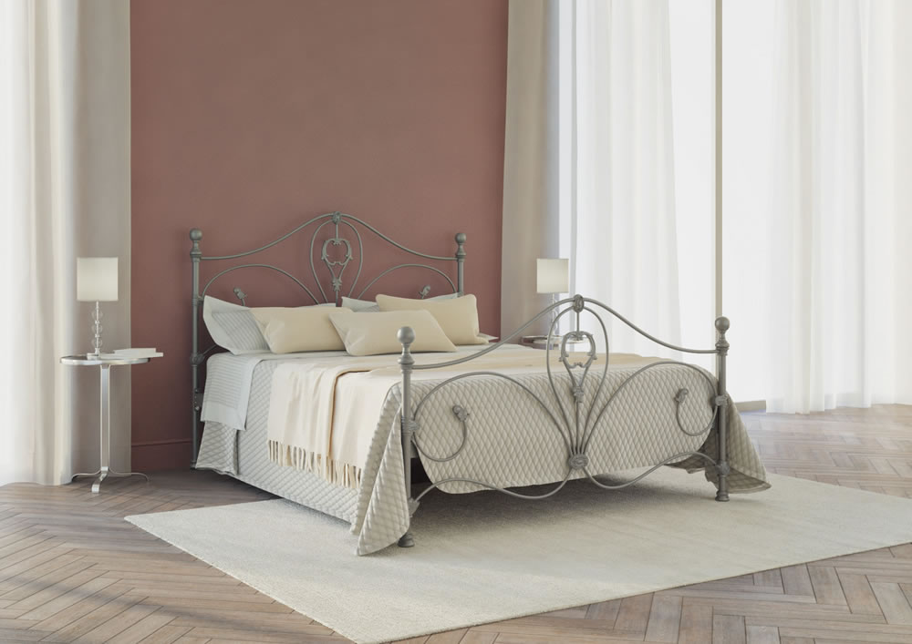 Кровать Dreamline Melania (2 спинки) сталь-бронза 140х190