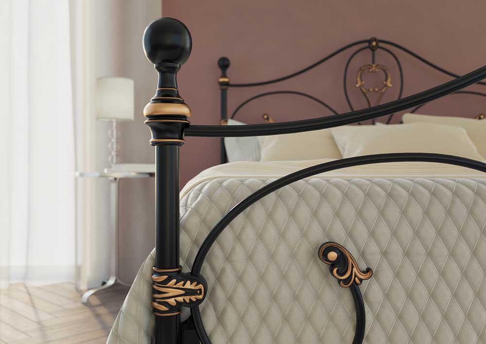 Кровать Dreamline Melania (2 спинки) сталь-бронза 140х190