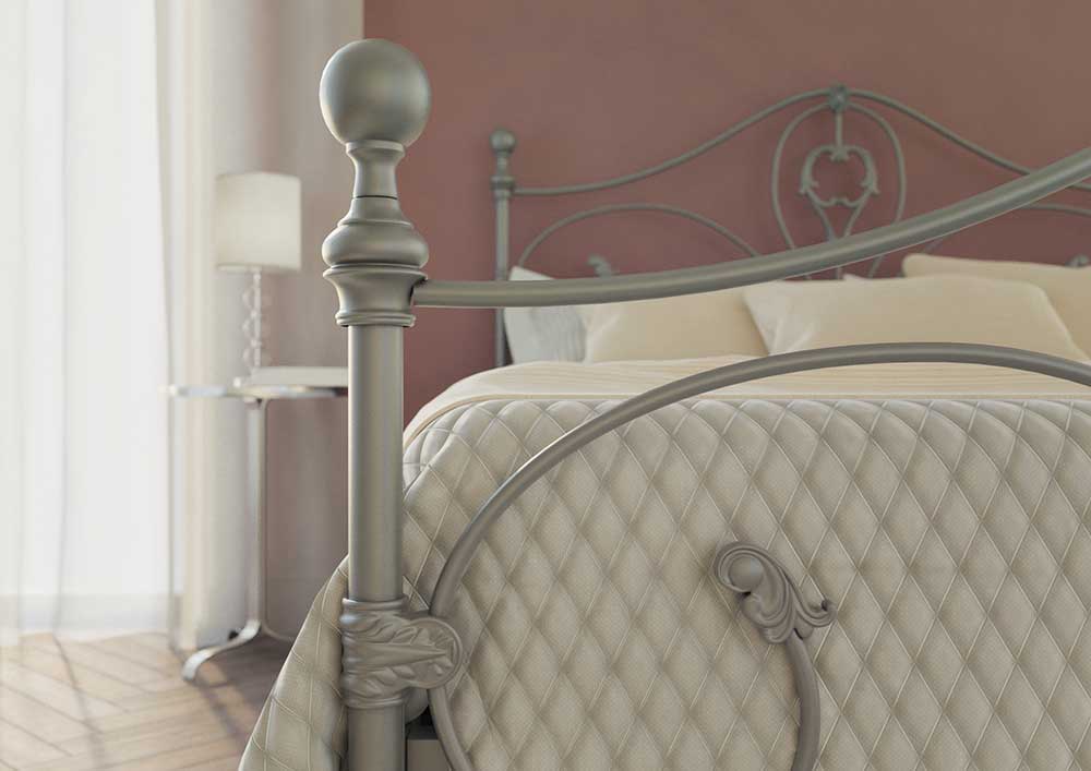 Кровать Dreamline Melania (2 спинки) сталь-бронза 140х190