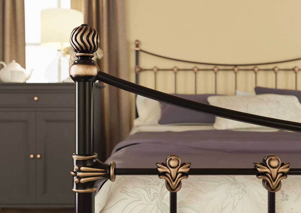 Кровать Dreamline Charm (2 спинки) сталь-бронза 160х190