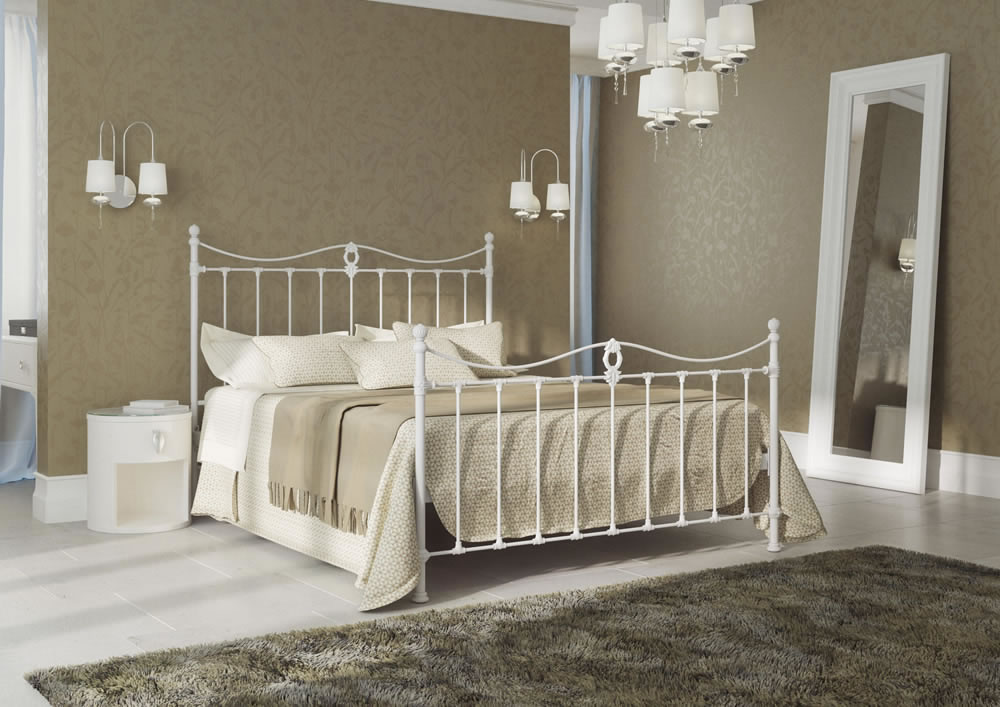 Кровать Dreamline Taya (2 спинки) сталь-серебро 90х195