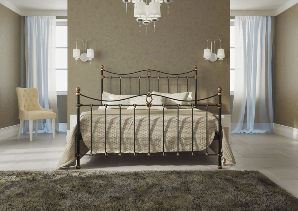 Кровать Dreamline Taya (2 спинки) сталь-серебро 90х195