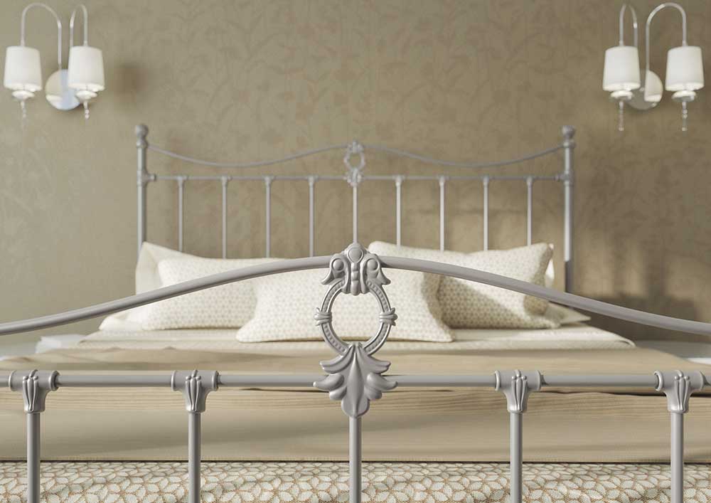 Кровать Dreamline Taya (2 спинки) сталь-серебро 90х195