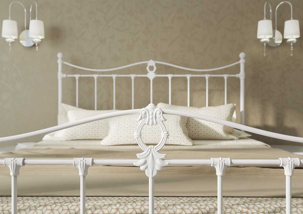 Кровать Dreamline Taya (2 спинки) сталь-серебро 90х195