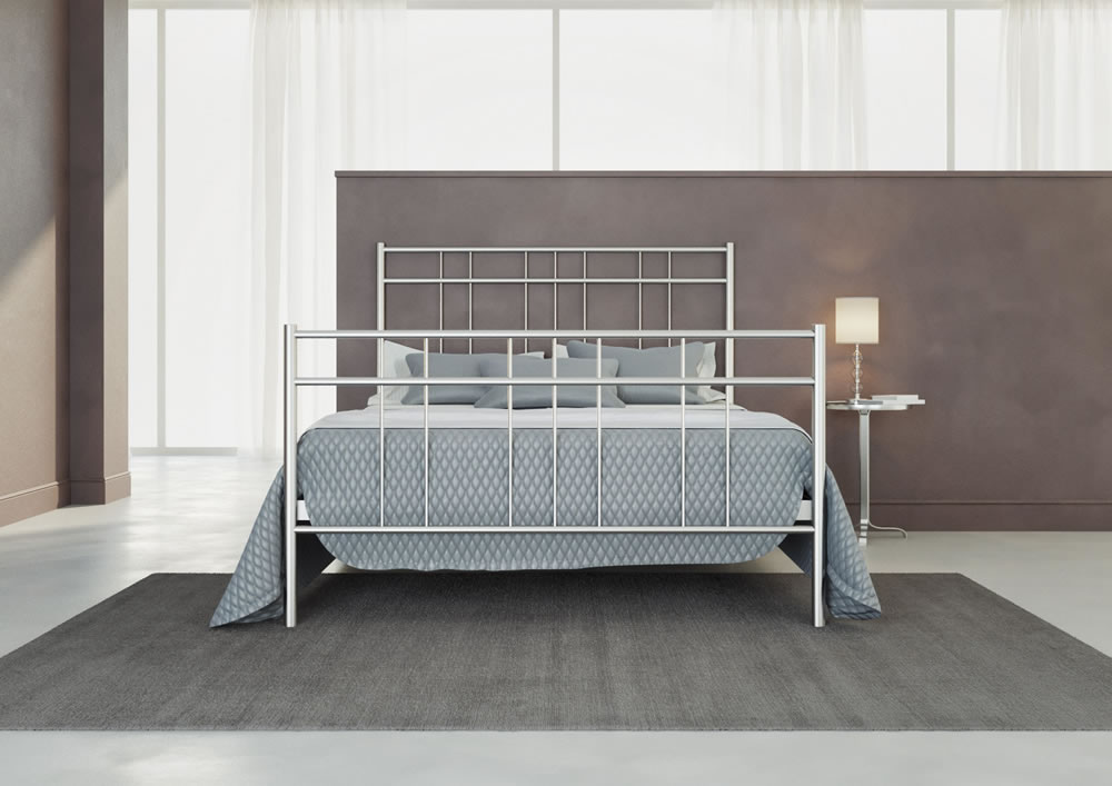 Кровать Dreamline Modena (2 спинки) сталь-серебро 160х190