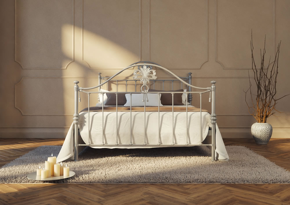 Кровать Dreamline Alexandra (2 спинки) сталь-серебро 180х190