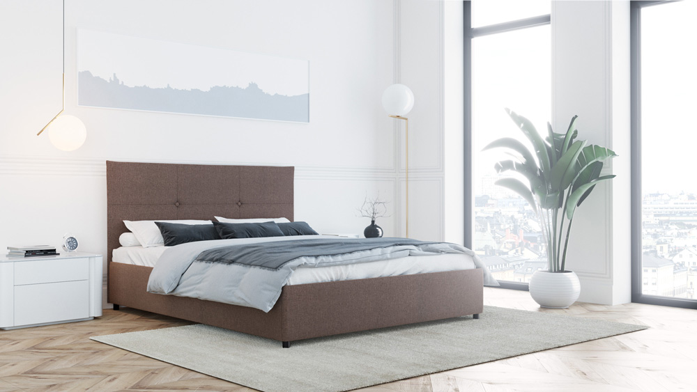 Кровать Dreamline Визби (искусственный велюр/серый) 140х200