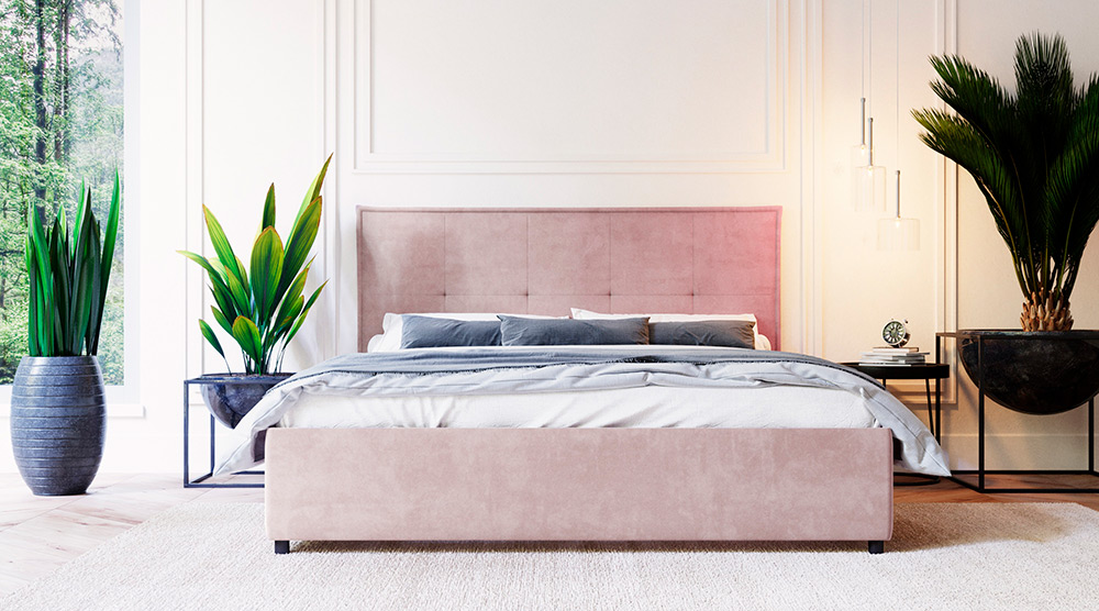 Кровать Dreamline Йорк (искусственный велюр/песок) 140х190