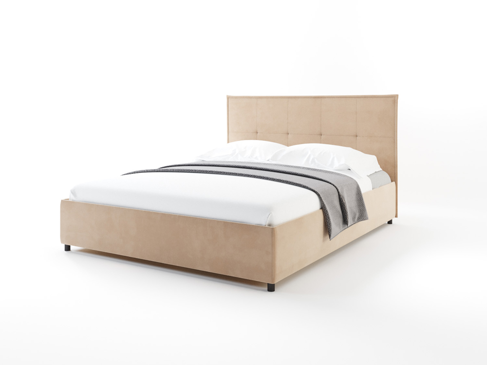 Кровать Dreamline Йорк (искусственный велюр/песок) 140х190