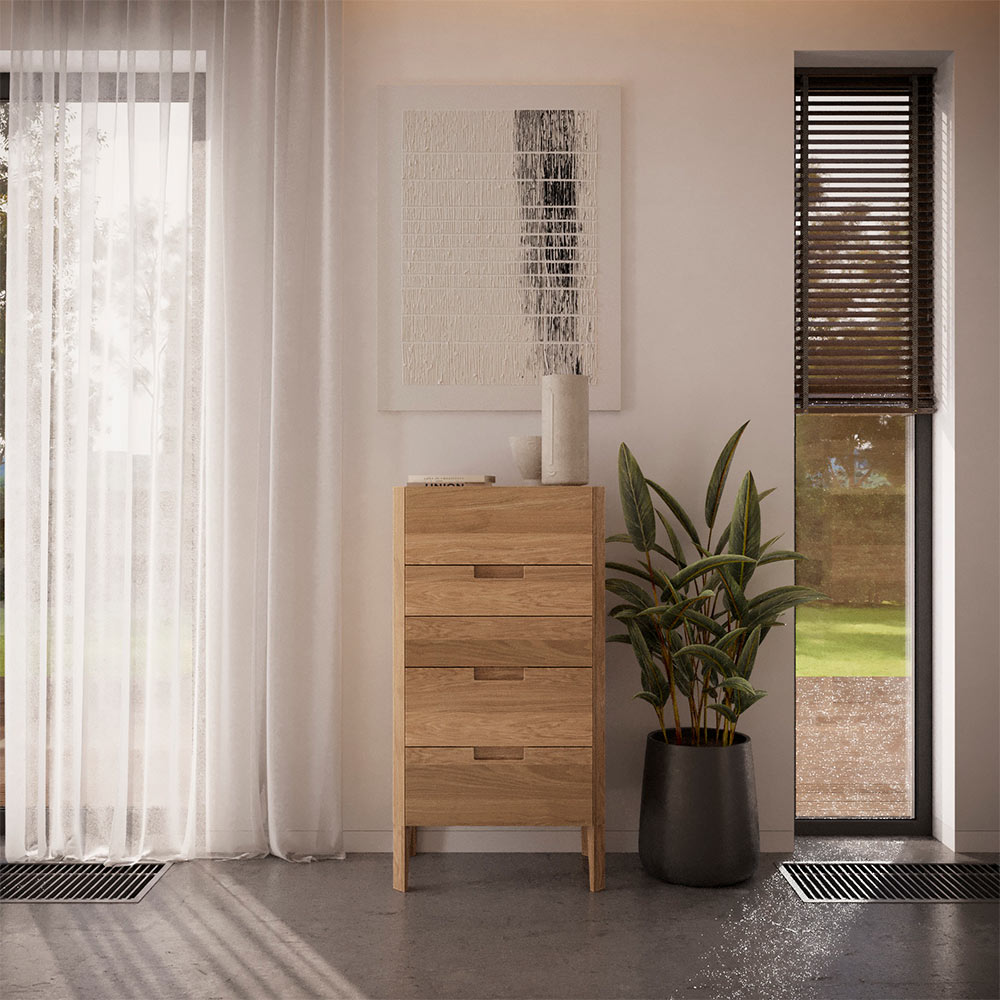 Комод RIVI Shape узкий (цвет - дуб натуральный) 60х38х115