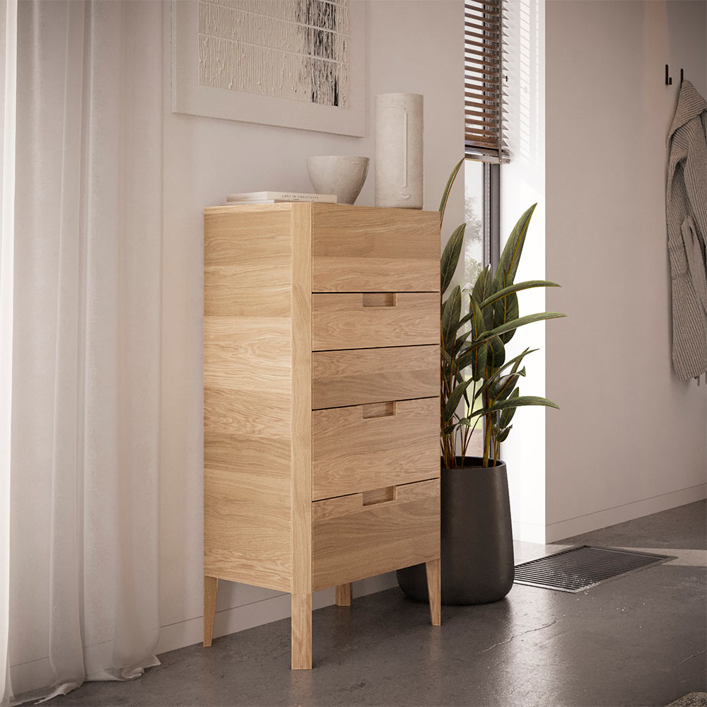 Комод RIVI Shape узкий (цвет - бисмарк) 60х38х115