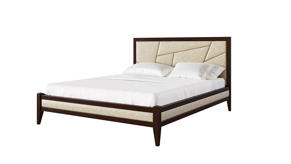 Кровать Dreamline Венсе мозаика бук-каштан/иск.замш.-бежевый 140х200