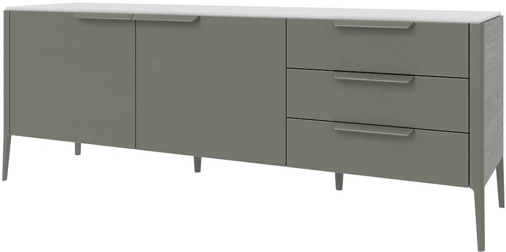 Комод-сервант RIVI Harvey (серый графит/глянец белый) 212,2x56x78,5