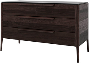 Комод RIVI Harvey широкий (мокко/глянец черный) 130х56х78,5