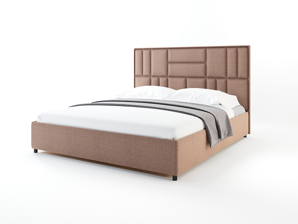 Кровать Dreamline Кубо (рогожка/коричневый) (с п/м) 160х200