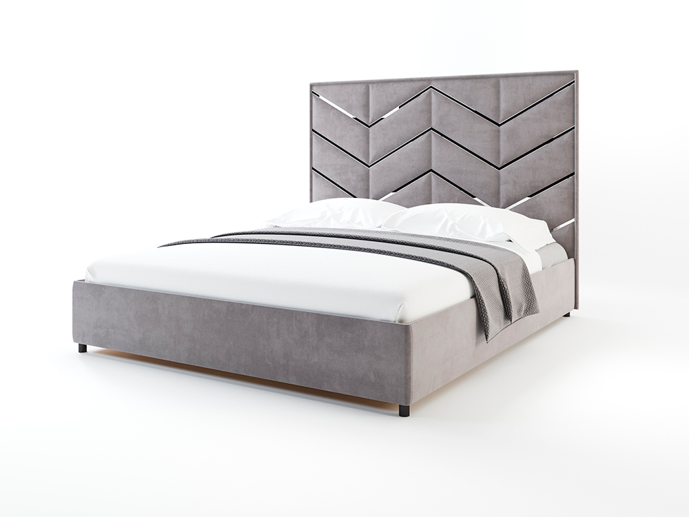 Кровать Dreamline Мэдисон (искусственный велюр/серый) (с п/м) 160х200
