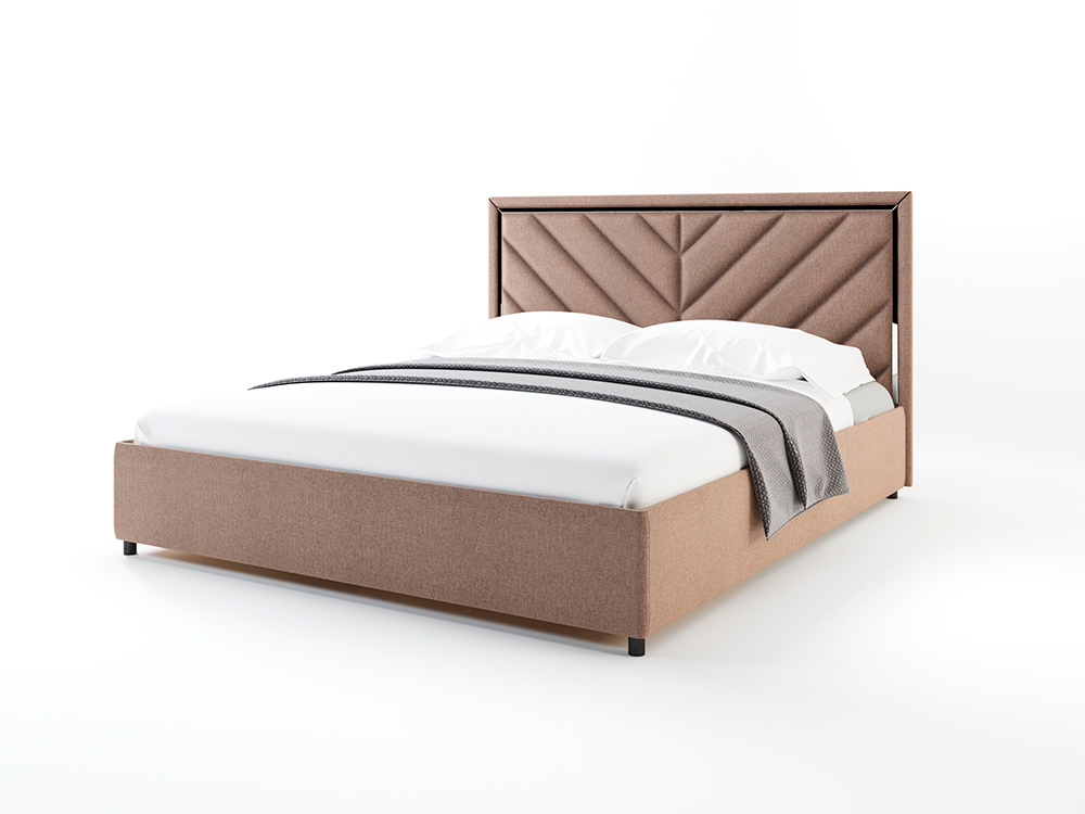 Кровать Dreamline Виктория (рогожка/коричневый) (с м/о) 160х190