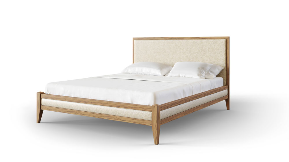 Кровать Dreamline Венсе ясень-пинотекс/иск.замш.-бежевый 140х200